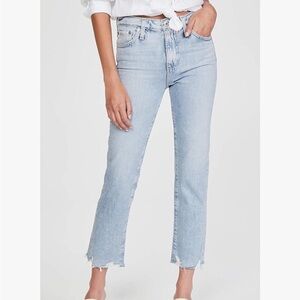 AG Adriano Goldschmied Light Wash Straight Leg Jeans